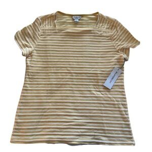 Liz Claiborne Stripped Top (NWT - Small - Yellow & White) 🌻